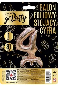 GoParty Balon foliowy stoj�cy 4 rose gold 81cm