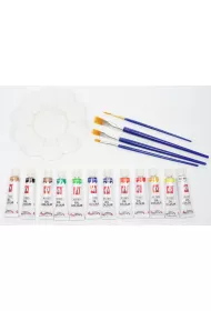 Farby olejne + p�dzle 12 kolor�w