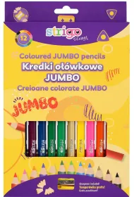 Strigo Kredki o��wkowe Jumbo tr�jk�tne z temper�wk� 12 szt.