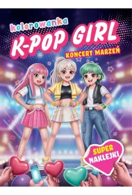 K-pop girl. Koncert marze�. Kolorowanka
