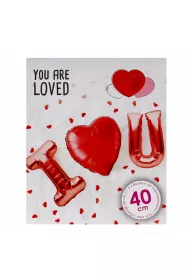 Arpex Balon foliowy napis I love U 40 cm
