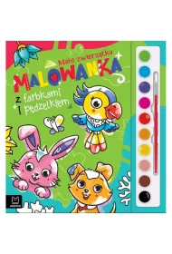 Ma�e zwierz�tka. Malowanka z farbkami i p�dzelkiem