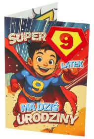 Yeku Karnet Urodziny 9 ch�opiec - Superbohater