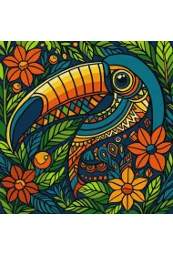 Ideyka Malowanie po numerach - Witra�. Tukan 30x30cm