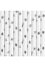 PartyDeco S�omki papierowe srebrne 19.5cm