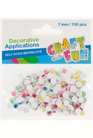 Craft with Fun Ozdoba dekoracyjna kolorowe oczy 7 mm