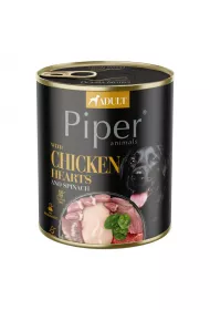 Piper Mokra karma z sercami z kurczaka i szpinakiem dla psa 800 g