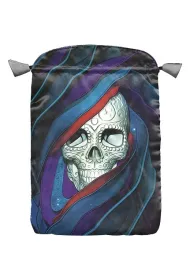 Satynowy woreczek na karty Tarota Santa Muerte Czaszka