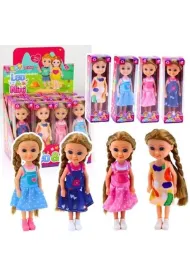 Laleczka mini z dugimi wosami 15cm MIX Leantoys