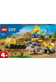 LEGO City Ciarwki i dwig z kul wyburzeniow 60391