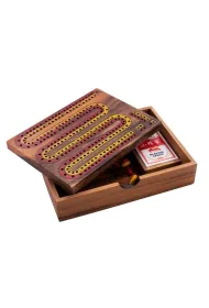 Cribbage w drewnianym pude�ku z kartami Quint