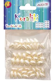 Aliga Koraliki plastikowe per�owe 45 szt