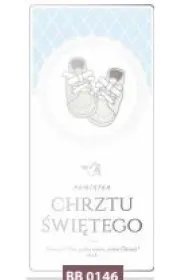 Art Nuvo Karnet Chrzest DL buciki niebieskie t�o BB 0146