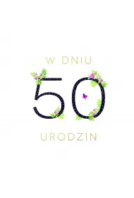 Clear Creations Karnet Swarovski kwadrat Urodziny 50 CL1850_PO