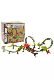 Tor samochodowy dinozaur ze �wiat�em i akcesoriami LeanToys