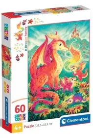 Puzzle 60 el. SuperColor. A Dragon Family Clementoni