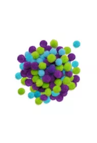 incood. Zestaw Pompon�w zielone, fioletowe, niebieskie