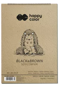 Happy Color Szkicownik na spirali BLACK&BROWN, A5, 80g, 50 arkuszy 50 kartek
