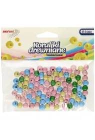 Koraliki drewniane 8 mm pastelowe Brewis