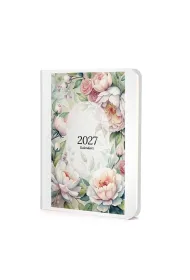 Kalendarz 2027 A6 Photo Mat Tygodnio. Bia�y kwiaty