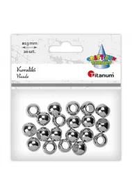 Titanum Koraliki plastikowe srebrne 13mm