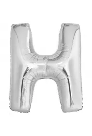 Amscan Balon foliowy litera H srebrna 67x86cm