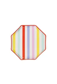 PartyDeco Talerzyki Paski 24.5x24.5cm