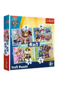 Puzzle 4w1 Paw Patrol. Weso�e pieski Trefl