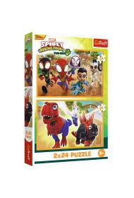 Puzzle 2x24 el. Spidey i dinozaury Trefl