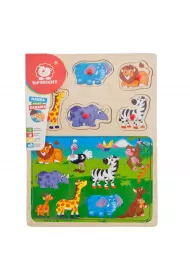 Puzzle drewniane 15 el. Safari 2w1 Brimarex