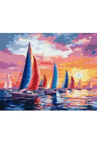 Ideyka Malowanie po numerach - Regaty o zachodzie 40x50cm