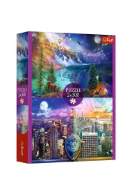 Puzzle 2x500 Wycieczka po Ameryce TREFL