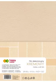 Filc dekoracyjny 20x30 cm 1,5 mm 5 ark. Kremowy Happy Color
