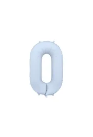 PartyDeco Balon foliowy Cyfra 0 mglisty niebieski 86cm