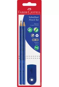 Faber-Castell Zestaw 2 o��wki grip+gumka sleeve mini transparentna