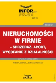 eBook Nieruchomoci w firmie – sprzeda, aport, wycofanie z dziaalnoci pdf
