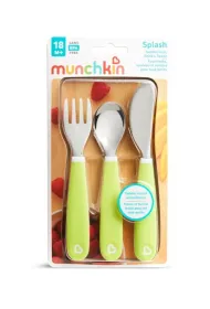 Zestaw stalowych sztu�c�w dla dzieci Munchkin zielony