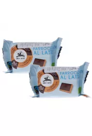 Alce Nero Herbatniki orkiszowe z mleczn czekolad fair trade Zestaw 2 x 28 g Bio
