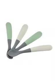 Beaba Zestaw yeczek silikonowych 4 m+ mineral grey/sage green 4 szt.