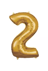 Amscan Balon foliowy cyfra 2 zota 57x86cm