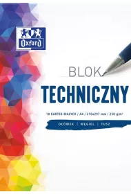 Oxford Blok techniczny A4 250 g biay 10 kartek 20 szt.
