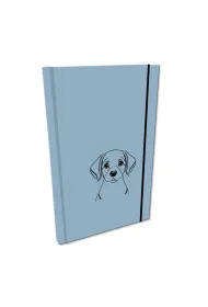 Bee-bee Notes A5 g�adki z gumk� Soft Touch lakier UV pies labrador niebieski