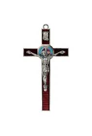 Krzy� czerwony metalowy Benedykta 30cm