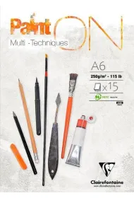 Clairefontaine Blok A6 bia�y 250g 15ark