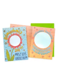 Kukartka Karnet DK-1222 Urodziny  kwiatek, lusterko