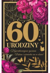 Art Nuvo Karnet 60 urodziny damskie z�ocone (13x20,5cm) UCK-03