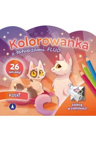Malowanka 200X190 Kolorowanka z tatua�ami FLUO Kotki SKRZAT 077599