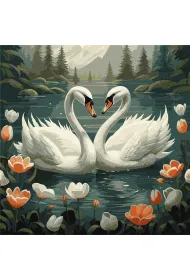 Ideyka Malowanie po numerach - �ab�dzia wierno�� 40x40cm