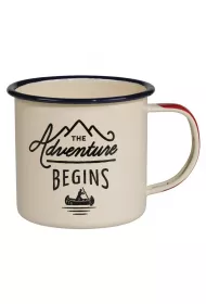 Gentlemens Hardware Kubek kempingowy Adventure Begins - 325ml kremowy