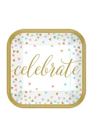 Amscan Talerze Confetti Fun Papier 18 cm